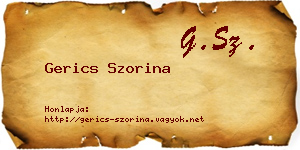Gerics Szorina névjegykártya